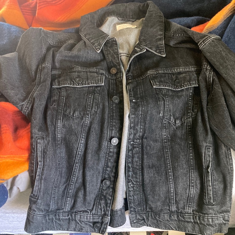 All saints black denim jacket